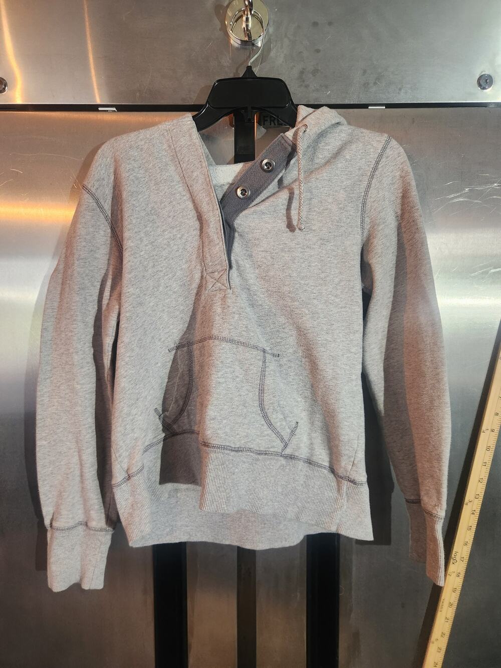 Aeropostale Gray Henley Hoodie Kangaroo Pocket Size Large Only 1 in stock